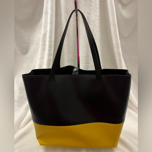 Gianni Notaro Black & Yellow Satchel/Tote with removable insert and Dust Bag - Picture 2 of 16